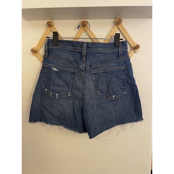 J Crew Shorts Women's 27 Blue Denim High Rise Distressed Cut Off Distressed - Picture 5 of 7